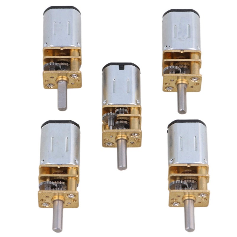 CNBTR 12mm Silver GA12-N20 15RPM Miniature Metal Electric 3V DC Gear Motor Gearwheel with 10mm Output Shaft Set of 5 - Image 1
